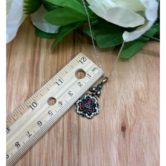 925 Sterling Silver Turkish Vintage Necklace forWomen,NEW,Antique,Handmade - Picture 4 of 4